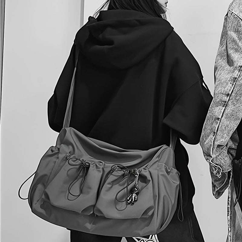 UrbanLiner Nylon Messengerbag – Zwarte Schoudertas met Ritssluiting voor Dagelijks Gebruik