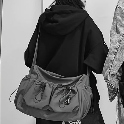UrbanLiner Nylon Messengerbag – Zwarte Schoudertas met Ritssluiting voor Dagelijks Gebruik