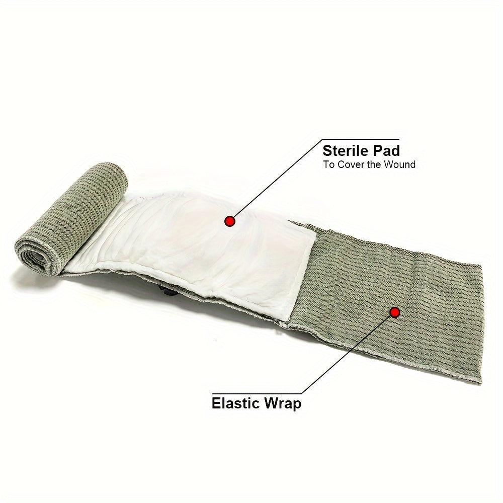 Elastische EHBO-Bandage met Steriel Wondkussen – Flexibele Verbandrol voor Eerste Hulp