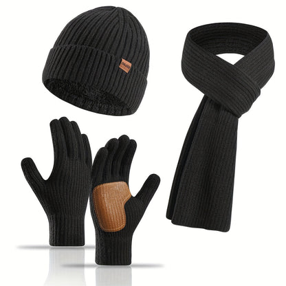 Wintercomfort Set – Gebreide Muts, Sjaal en Handschoenen voor Unisex