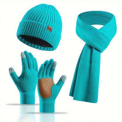 Wintercomfort Set – Gebreide Muts, Sjaal en Handschoenen voor Unisex