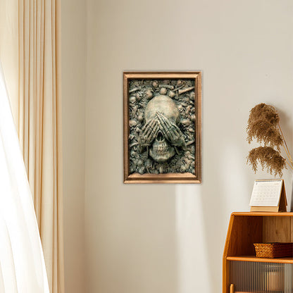 Drie Wijze Schedels Wanddecoratie - Gotische Fotolijst Hanger