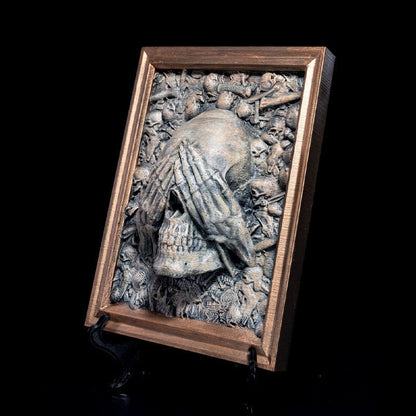 Drie Wijze Schedels Wanddecoratie - Gotische Fotolijst Hanger
