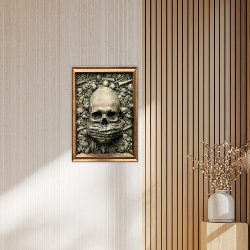 Drie Wijze Schedels Wanddecoratie - Gotische Fotolijst Hanger