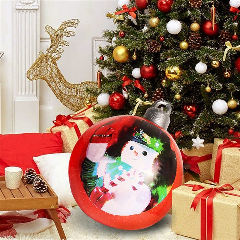 Feestelijke Opblaasbare Buitenbal 60 cm – Weerbestendige PVC Kerstdecoratie