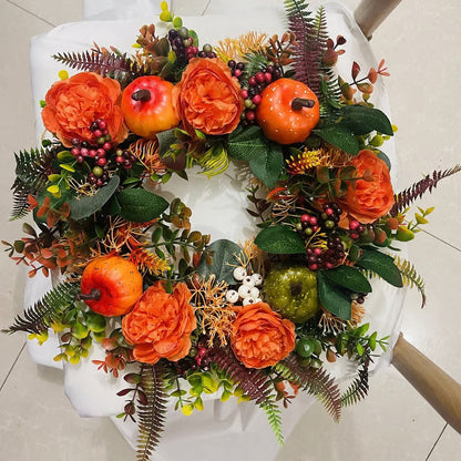 Deurkrans Herfst | Handgemaakt | Pioen & Pompoen Design | Voor Binnen & Buiten