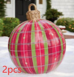 Feestelijke Opblaasbare Buitenbal 60 cm – Weerbestendige PVC Kerstdecoratie