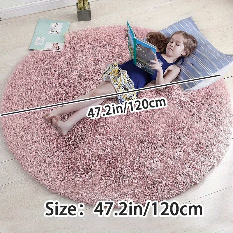 Rond Pluche Vloerkleed - Zacht en Antislip
