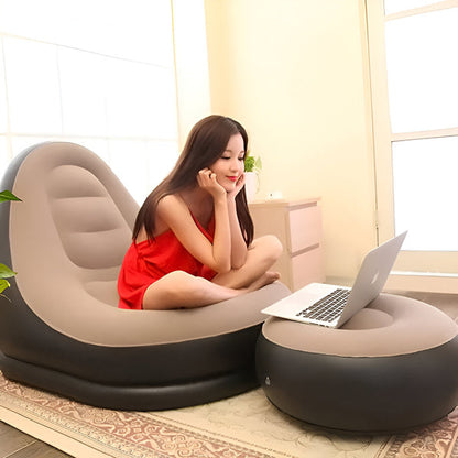 RelaxSeat Opblaasbare Lounge Stoel met Voetensteun – Binnen & Buiten Comfort
