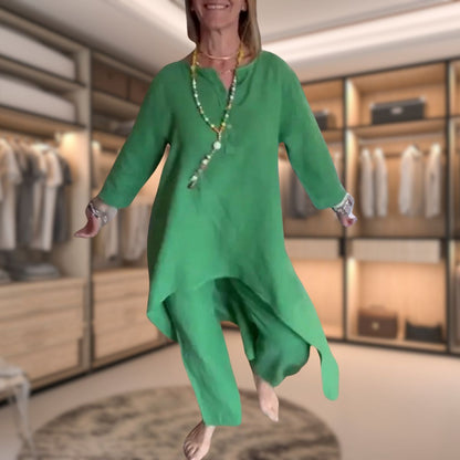 Elegante Dames Tweedelige Set – Comfortabele Luxe Outfit met Geruit Ontwerp