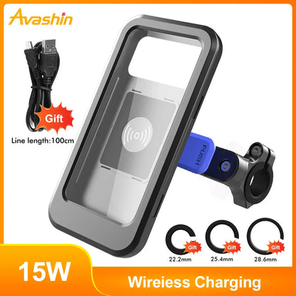 RideCharge Pro – Waterdichte Telefoonhouder met USB- en 15W Draadloos Opladen voor Fiets en E-Bike