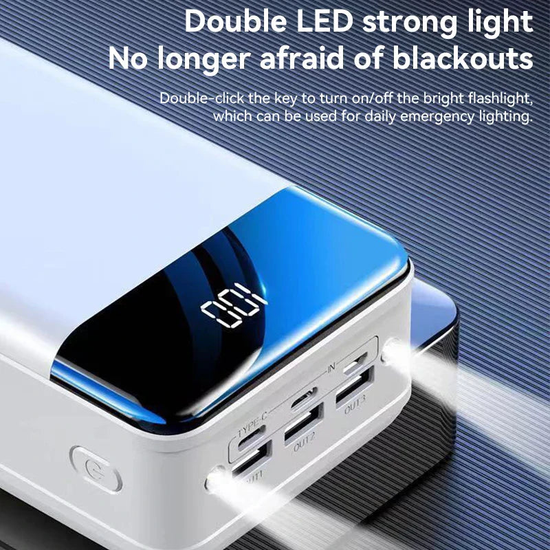 100.000mAh Ultra-Hoge Capaciteit Power Bank – Super Snelle Oplading voor Telefoons, Tablets & Laptops