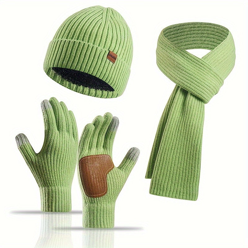 Wintercomfort Set – Gebreide Muts, Sjaal en Handschoenen voor Unisex
