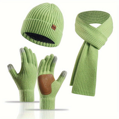 Wintercomfort Set – Gebreide Muts, Sjaal en Handschoenen voor Unisex