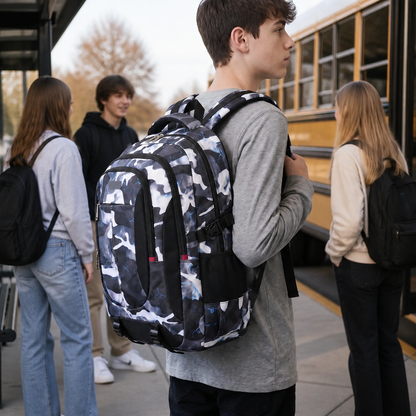 Gestructureerde Schoolrugzak met Vakkenindeling – Boxy Design