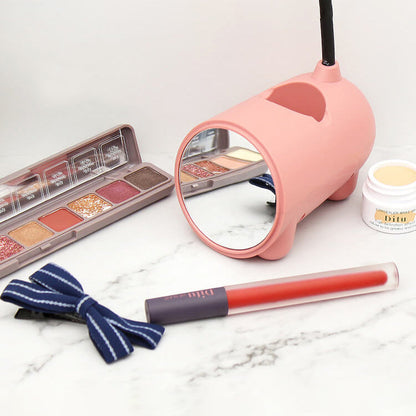 LumoBun Tafellamp – Schattige LED Bureaulamp met Penhouder en USB-aansluiting
