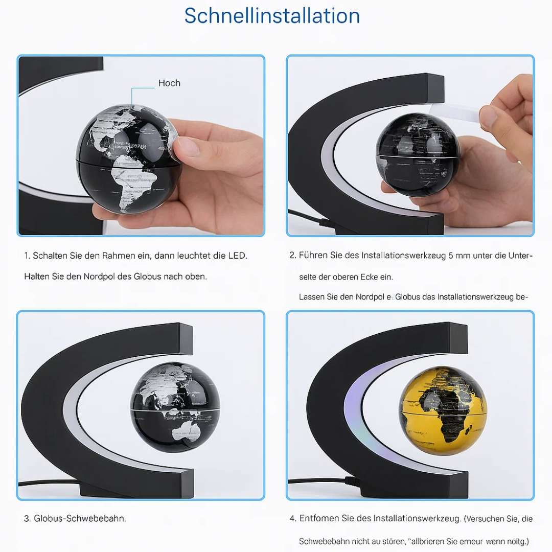 AstroGlobe LED Wereldbol – Zwevende Globe Lamp met Magnetische Ophanging