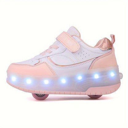 LightGlide Kindersneakers – LED Schoenen met Uitschuifbare Wieltjes