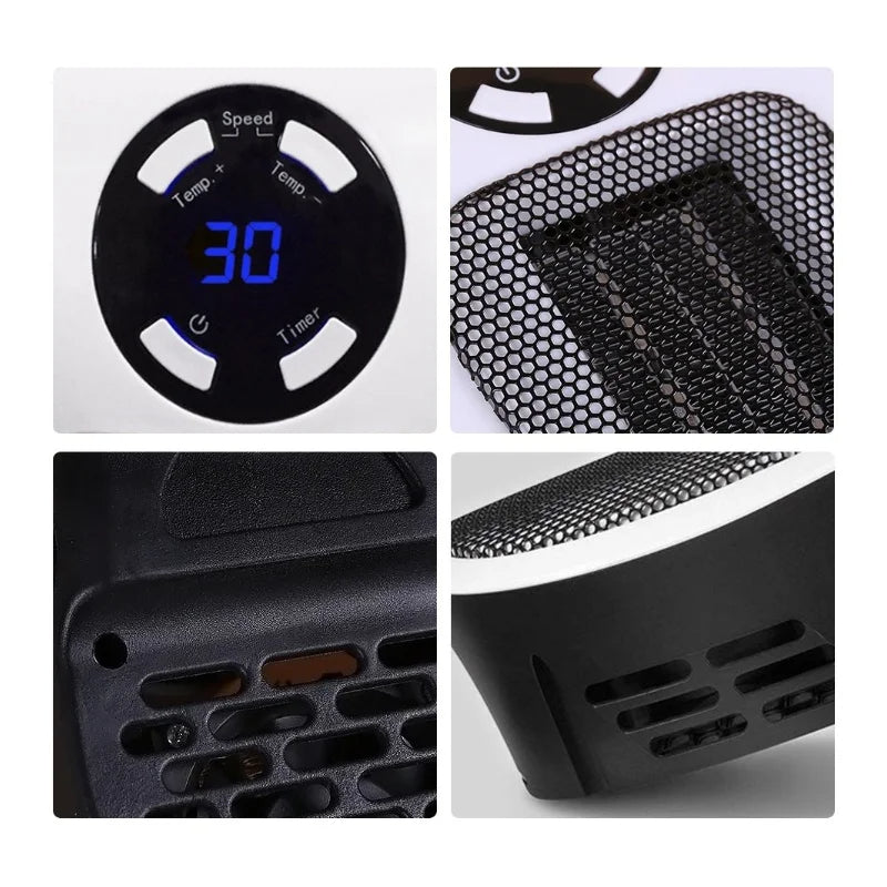 Compacte Stopcontact Verwarmingsunit 500W met Thermostaat