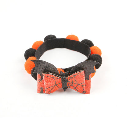 Halloween Huisdier Halsband – Verstelbare Honden en Katten Kraag met Pompoen en Schedel Designs