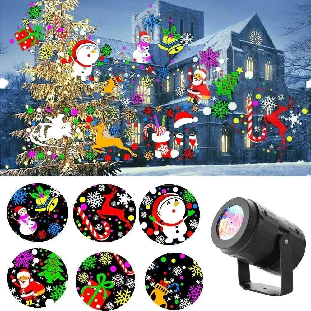 LED Kerst Projector Sneeuwvlok Lichtshow – Waterdichte Buitenlamp met 16 Patronen
