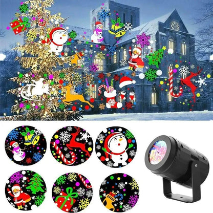 LED Kerst Projector Sneeuwvlok Lichtshow – Waterdichte Buitenlamp met 16 Patronen