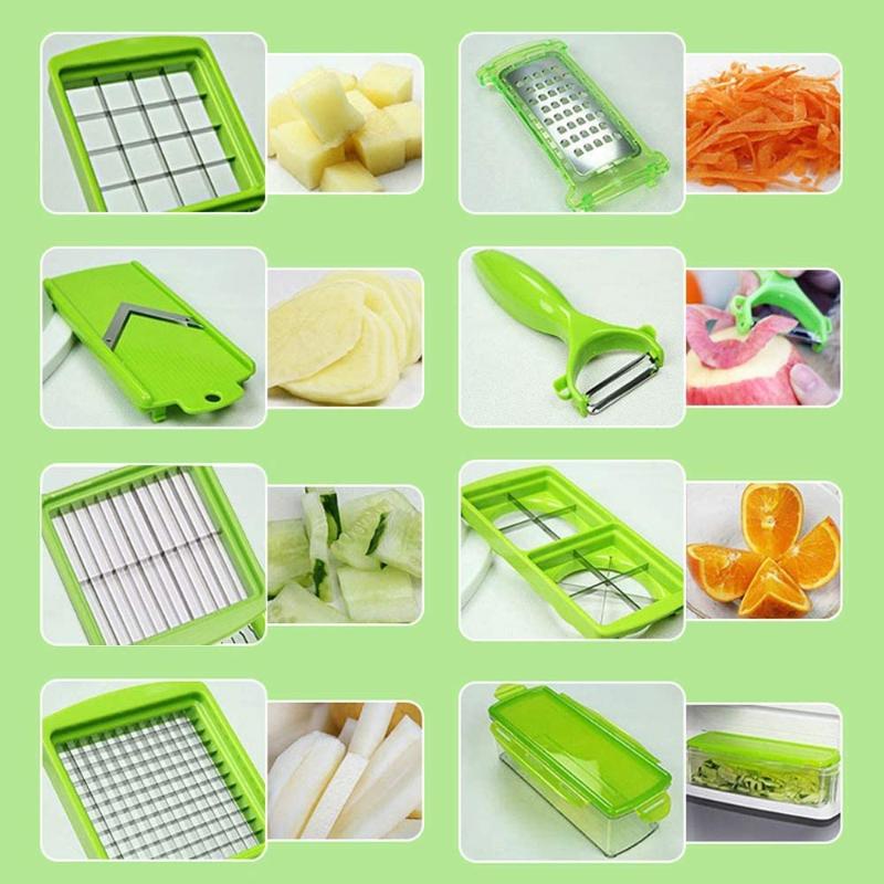 SlicePro 12-in-1 Groentesnijder – Multifunctioneel Snij- en Raspsysteem voor de Keuken