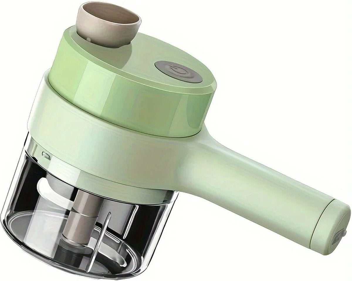 SnijGemak 4-in-1 Elektrische Groentesnijder – Oplaadbaar & Met Opvangbak