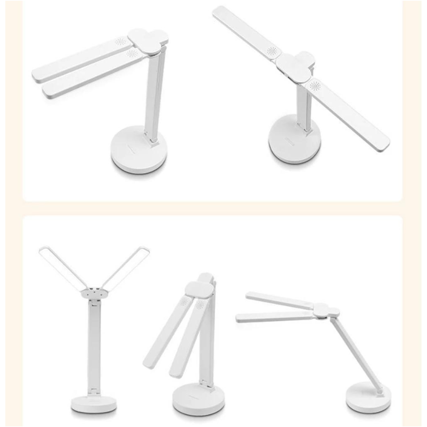 Verstelbare LED-bureaulamp met telefoonhouder - Oplaadbaar en dimbaar