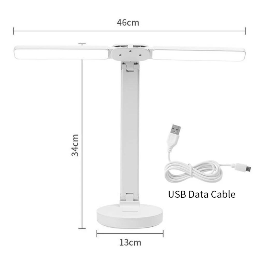 Verstelbare LED-bureaulamp met telefoonhouder - Oplaadbaar en dimbaar