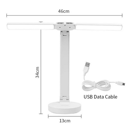Verstelbare LED-bureaulamp met telefoonhouder - Oplaadbaar en dimbaar