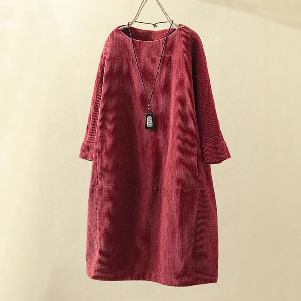 Veloura Vintage Midi Jurk Dames