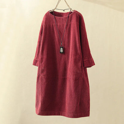 Veloura Vintage Midi Jurk Dames