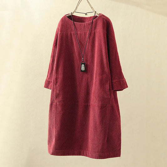 Veloura Vintage Midi Jurk Dames