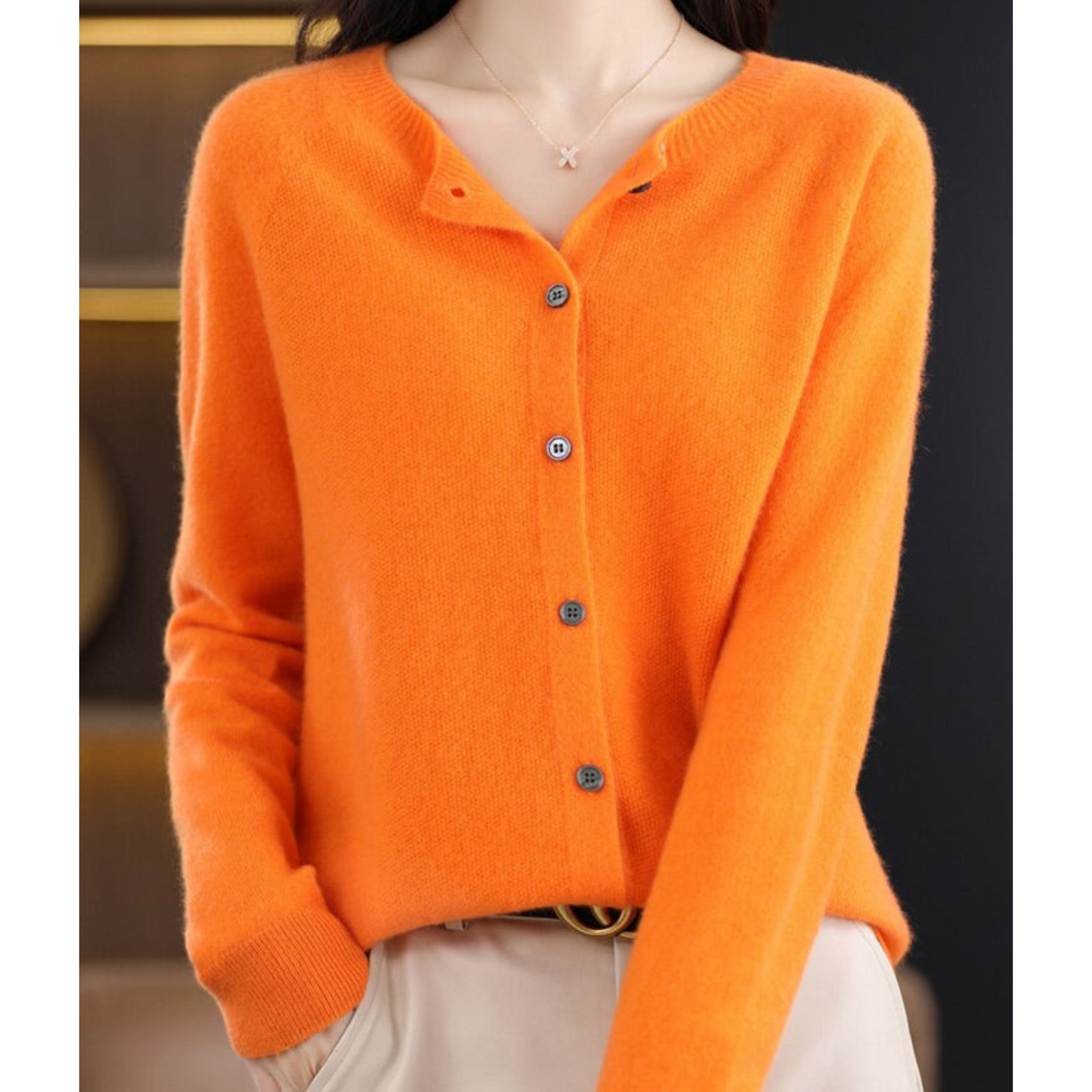 Luxe Merino Kasjmier Knooptrui - Zachte Comfort Trui