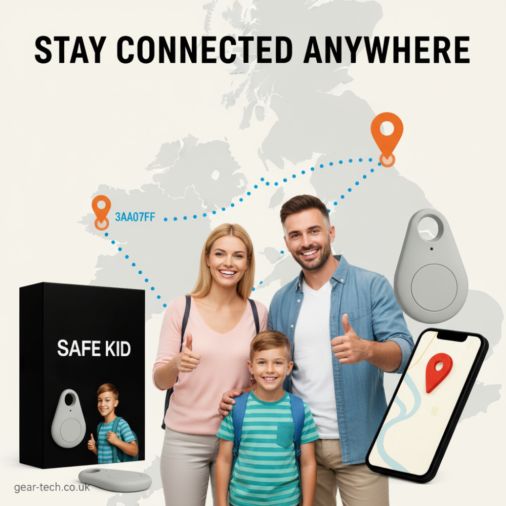 Kindveiligheid GPS-Locator met SOS-Functie – Waterdicht, Real-Time Tracking & Gratis App