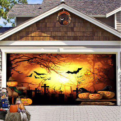 Halloween Garagedeur Decoratie Banner - Griezelige Sfeer in Minuten