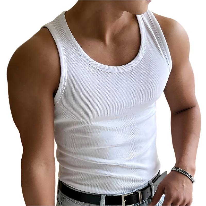 Monde Heren Tanktop – Ademend Polyester – Skinny Fit – Zomer Casual