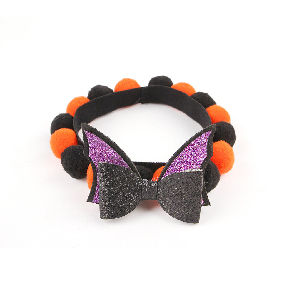 Halloween Huisdier Halsband – Verstelbare Honden en Katten Kraag met Pompoen en Schedel Designs