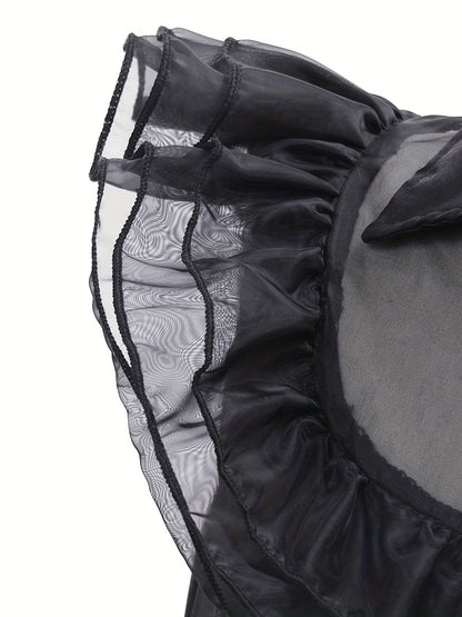 Gotisch Halloweenjurkje voor Meisjes – Inclusief Accessoires & Gelaagd Tuleontwerp
