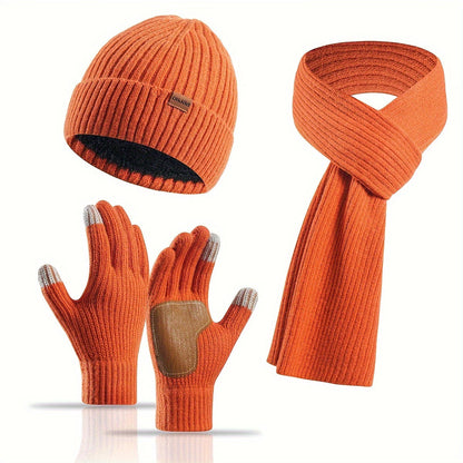 Wintercomfort Set – Gebreide Muts, Sjaal en Handschoenen voor Unisex