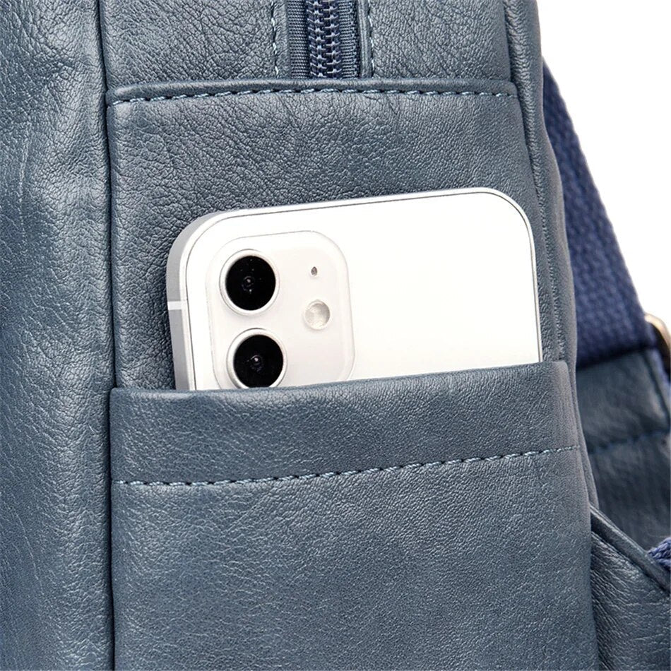 Premium Lederen Damesrugzak - Elegant Design met Praktische Indeling