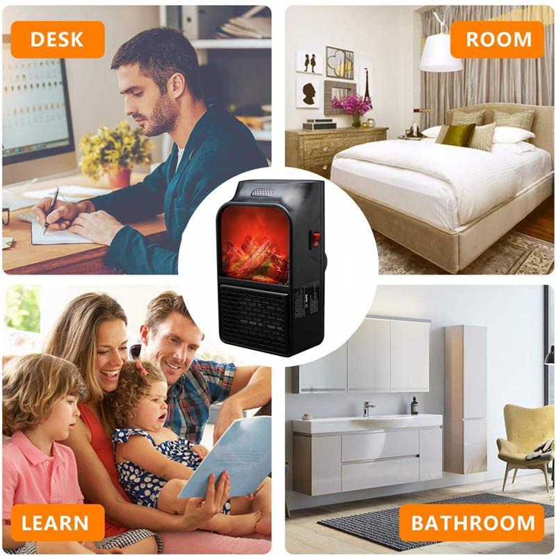 Compacte PTC Wandkachel met Vlameffect – 500W Draagbare Verwarming