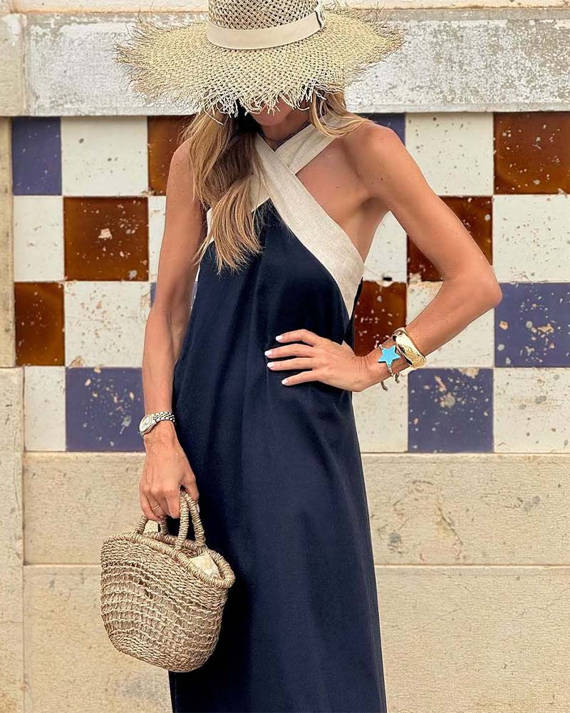 Veloria Halter Midi Jurk Dames