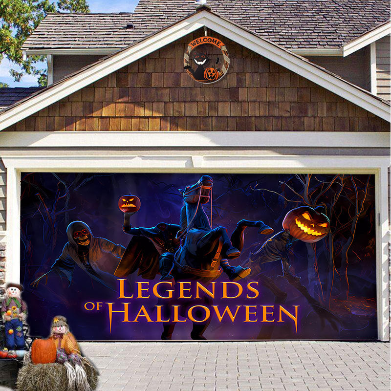 Halloween Garagedeur Decoratie Banner - Griezelige Sfeer in Minuten
