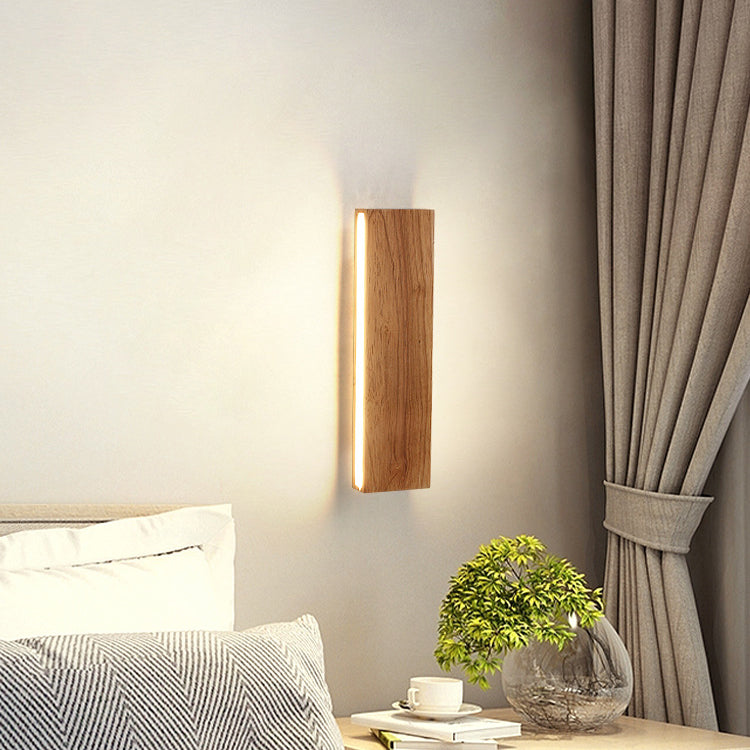 Wandlamp met Houtlook – OakBeam LED Verlichting voor Slaapkamer of Woonruimte
