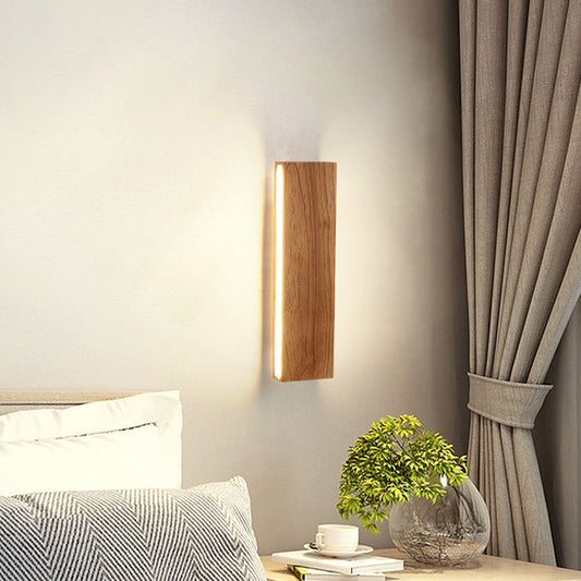 Wandlamp met Houtlook – OakBeam LED Verlichting voor Slaapkamer of Woonruimte
