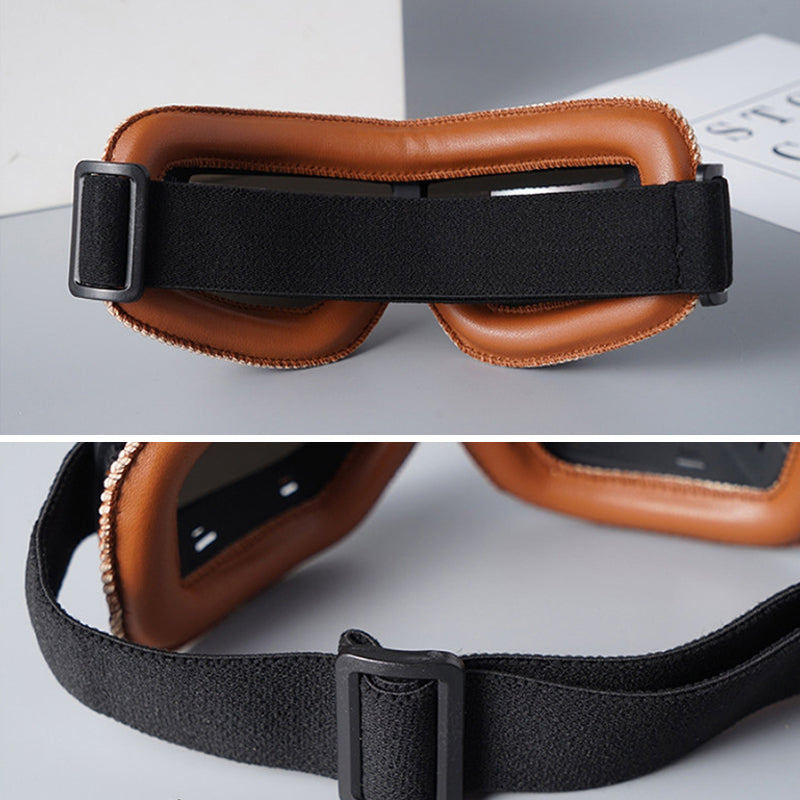 RoadRider | Vintage Motorbril met Verwisselbare Lenzen en Comfortpadding