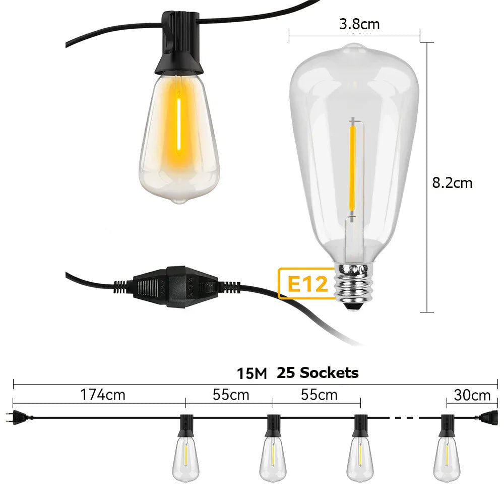Tuinlampjesketting Weerbestendig – LED Decoratieve Lichtslinger voor Buiten