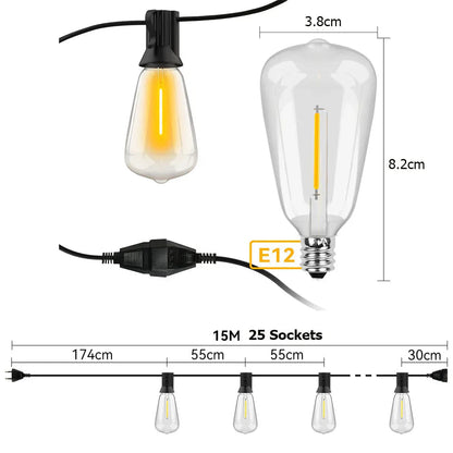 Tuinlampjesketting Weerbestendig – LED Decoratieve Lichtslinger voor Buiten